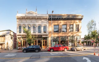 People enjoy a warm spring day in the old town of San Luis Obispo, California – San Luis Obispo, cheap car insurance in California
