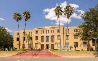 Rio Grande City, Texas, USA - September 11, 2021: The Starr County Courthouse.