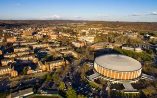 Ohio University from above during spring – Athens, cheap car insurance in Ohio