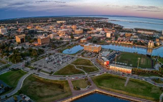 Aerial view of Brent, Florida, during sunset – Brent, cheap car insurance in Brent