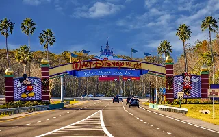 Entrance Arch of Walt Disney Theme Parks at Lake Buena Vista area in Orlando, Florida, USA – Orlando, cheap car insurance in Florida