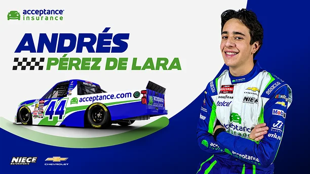 Downloadable wallpaper of Andrés Pérez de Lara with Acceptance Insurance number 44 Chevrolet Silverado race truck