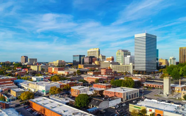 Aerial view of Downtown Columbia, South Carolina.